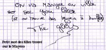 mot laissé par les filles