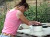 Mise du fromage dans un linge