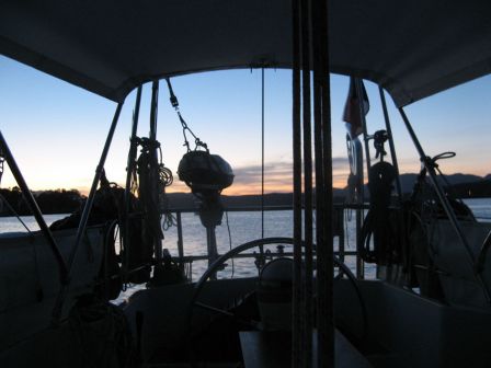 coucher de soleil à Poros